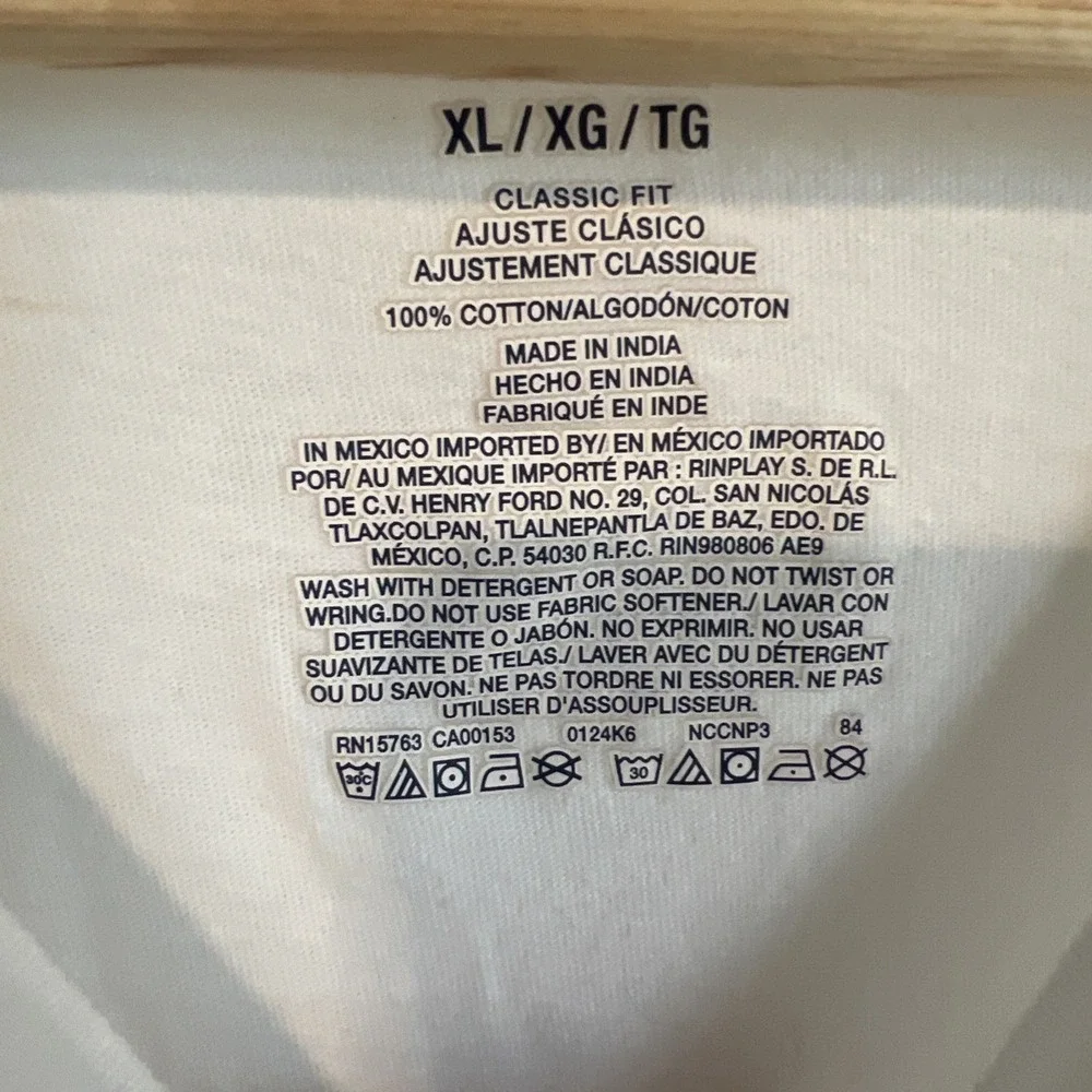 Polo Ralph Lauren Shirt Mens XL White Crew Neck Short Sleeve Blue Logo Tee Top